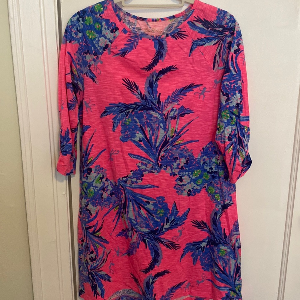 Lilly Pulitzer Pink Tropical Palm Print Dress